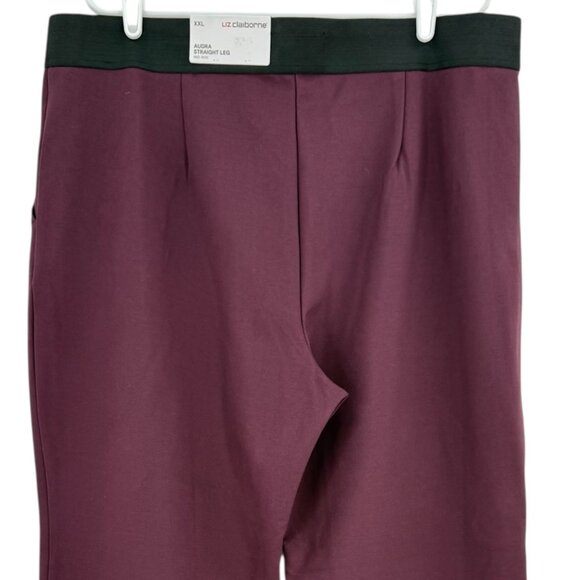 Liz Claiborne Women's Audra Wine Straight Leg Pull-on Stretch Pants Size XXL NWT - Picture 4 of 11